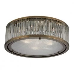 Munsey Park Collection 3-Light Aged Brass Flushmount by Titan Lighting