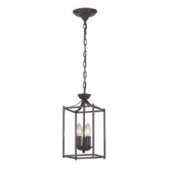 Arthur-Rustic Iron 3-Light Aged Bronze Lantern by Titan Lighting