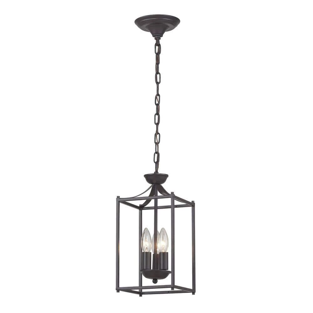 Arthur-Rustic Iron 3-Light Aged Bronze Lantern by Titan Lighting 3 Arthur-Rustic Iron 3-Light Aged Bronze Lantern by Titan Lighting