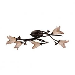 Fioritura 5-Light Aged Bronze Ceiling Flush Mount by Titan Lighting