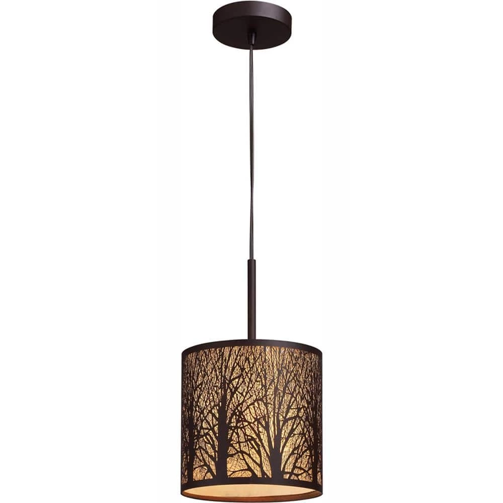 Woodland Sunrise 1-Light Aged Bronze Pendant by Titan Lighting 3 Woodland Sunrise 1-Light Aged Bronze Pendant by Titan Lighting
