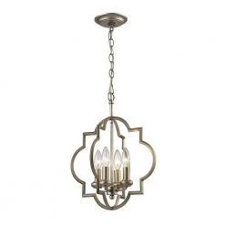 Chandette 4-Light Aged Silver Pendant by Titan Lighting