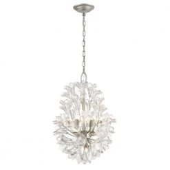 Celene 9-Light Aged Silver Chandelier with Glass Shades by Titan Lighting