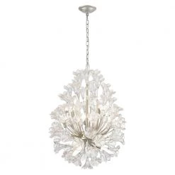 Celene 12-Light Aged Silver Chandelier with Glass Shades by Titan Lighting