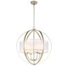 Diffusion 4-Light Aged Silver Chandelier with Glass, PVC Shades by Titan Lighting
