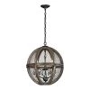 3-Light Small Renaissance Invention Wood and Wire Chandelier by Titan Lighting