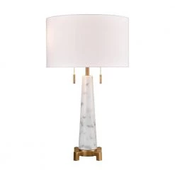 Rocket 27 in. Alabaster Table Lamp by Titan Lighting