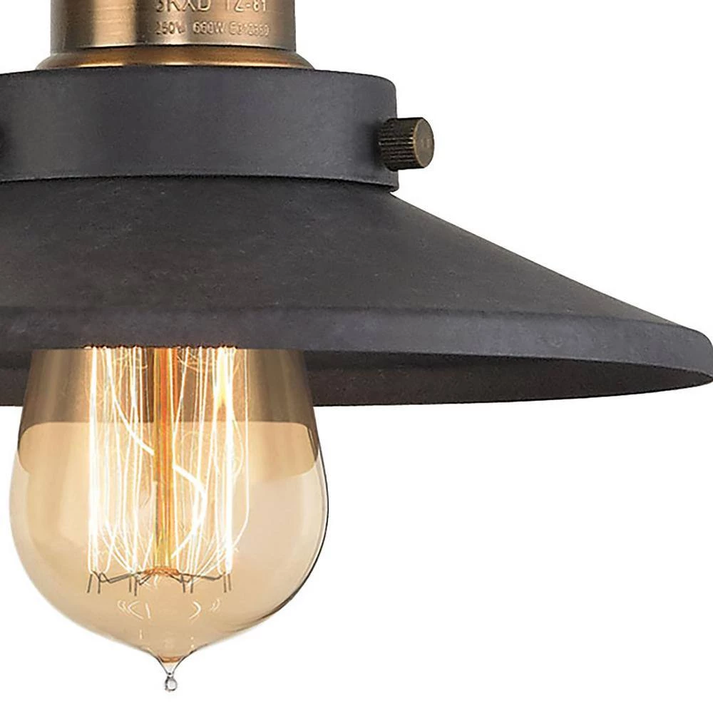 English Pub 3-Light Tarnished Graphite and Antique Brass Vanity Light by Titan Lighting 8 English Pub 3-Light Tarnished Graphite and Antique Brass Vanity Light by Titan Lighting - Image 6