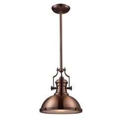 Chadwick 1-Light Antique Copper Ceiling Mount Pendant by Titan Lighting