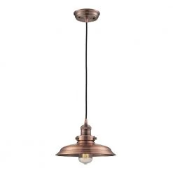 1-Light Antique Copper Mini-Pendant with Vintage Bulb Included by Titan Lighting
