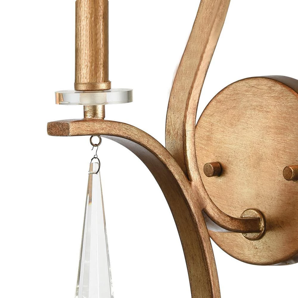 Katania 1-Light Antique Gold Wall Sconce by Titan Lighting 4 Katania 1-Light Antique Gold Wall Sconce by Titan Lighting - Image 2