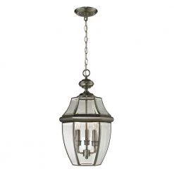 Ashford 3-Light Antique Nickel Outdoor Pendant by Titan Lighting