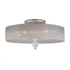 Alexis 5-Light Antique Silver Ceiling Semi-Flush Mount Light by Titan Lighting