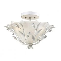 Circeo 2-Light Antique White Ceiling Semi-Flush Mount Light by Titan Lighting