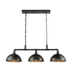 Mulvaney 3-Light Black with Brushed Gold Accents Billiard Light by Titan Lighting