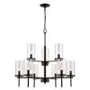 9-Light Black Tiered Chandelier with Glass Shades by Titan Lighting