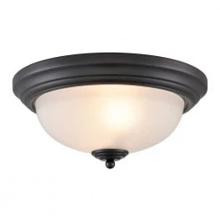 13 in. 2-Light Black Flush Mount by Titan Lighting