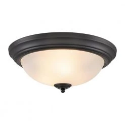 15 in. 3-Light Black Flush Mount by Titan Lighting