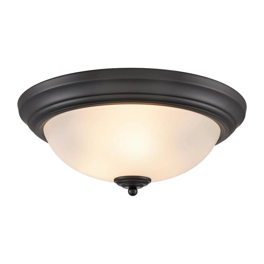 15 in. 3-Light Black Flush Mount by Titan Lighting 3 15 in. 3-Light Black Flush Mount by Titan Lighting