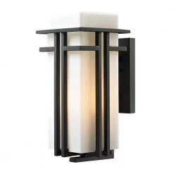 Kelmscott Collection 1-Light Textured Matte Black Outdoor Sconce by Titan Lighting