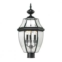 Ashford 3-Light Outdoor Black Post Lantern by Titan Lighting