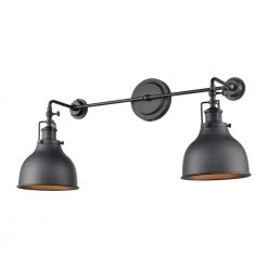 Skillet 2 Light Matte Black Wall Sconce by Titan Lighting