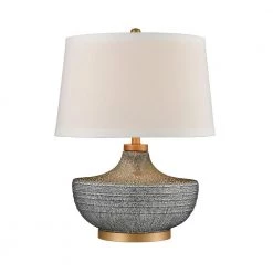 Damascus Table Lamp in Blue Bubble Glaze by Titan Lighting