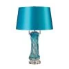 24 in. Blue Vergato Free Blown Glass Table Lamp by Titan Lighting
