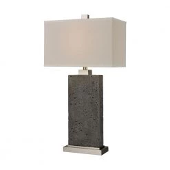 Tenlee 33 in. Green Rough Concrete Table Lamp by Titan Lighting