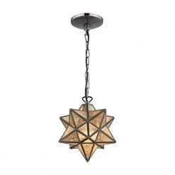 Moravian Star 1-Light Bronze Pendant by Titan Lighting