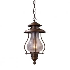 Wikshire 1-Light Coffee Bronze Outdoor Ceiling Mount Pendant by Titan Lighting