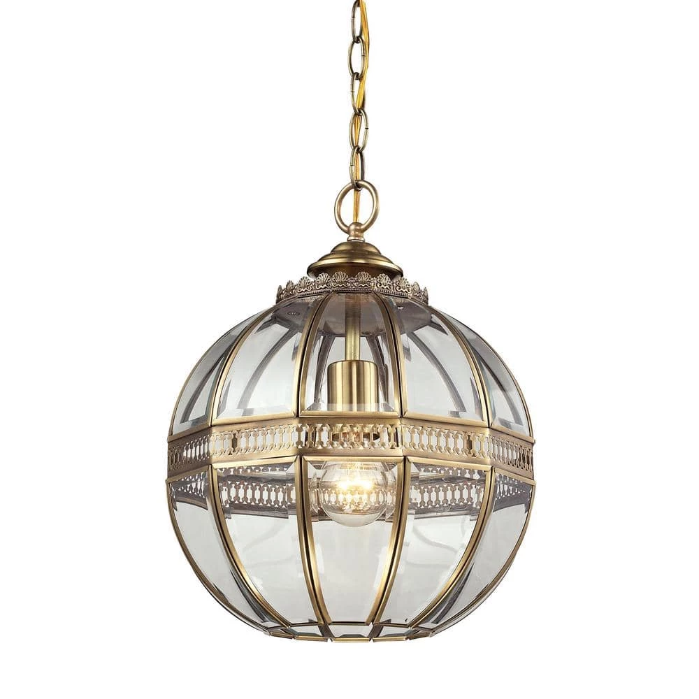 Randolph 1-Light Brushed Brass and Clear Glass Pendant by Titan Lighting 3 Randolph 1-Light Brushed Brass and Clear Glass Pendant by Titan Lighting