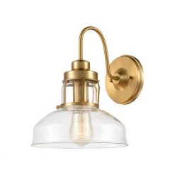 Manhattan Boutique 1-Light Brushed Brass Wall Sconce by Titan Lighting