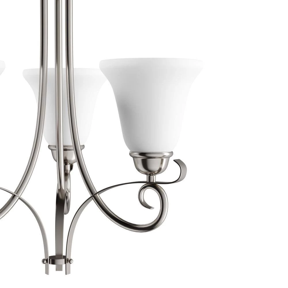 Brighton 3-Light Brushed Nickel Ceiling Chandelier by Titan Lighting 7 Brighton 3-Light Brushed Nickel Ceiling Chandelier by Titan Lighting - Image 5