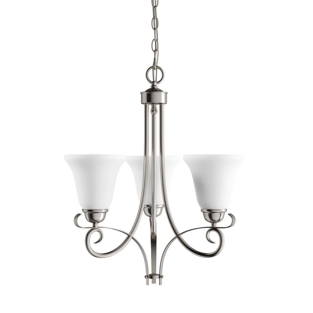 Brighton 3-Light Brushed Nickel Ceiling Chandelier by Titan Lighting 6 Brighton 3-Light Brushed Nickel Ceiling Chandelier by Titan Lighting - Image 4