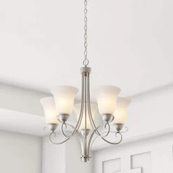 Brighton 5-Light Brushed Nickel Chandelier With White Glass Shades by Titan Lighting 10 Brighton 5-Light Brushed Nickel Chandelier With White Glass Shades by Titan Lighting -Titan Lighting sale2022 brushed nickel titan lighting chandeliers tn 50005 1d 1000