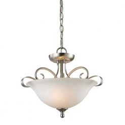 Brighton 2-Light Brushed Nickel Ceiling Semi-Flush Mount Light by Titan Lighting