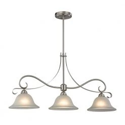 Brighton 3-Light Brushed Nickel Island Light by Titan Lighting