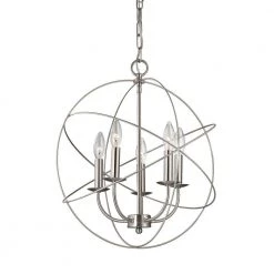 Williamsport 5-Light Brushed Nickel Chandelier by Titan Lighting