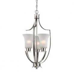 Foyer Collection 3-Light Brushed Nickel Pendant by Titan Lighting
