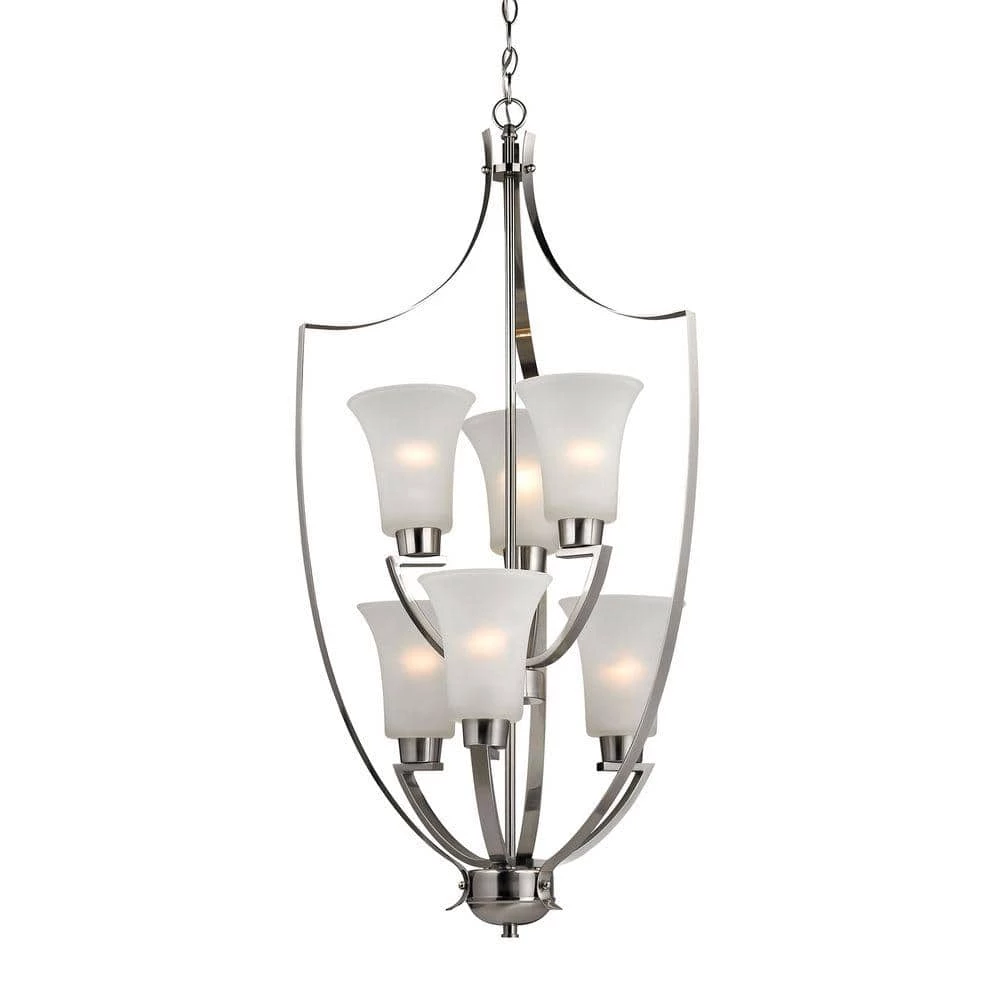 Foyer Collection 6-Light Brushed Nickel Chandelier by Titan Lighting 3 Foyer Collection 6-Light Brushed Nickel Chandelier by Titan Lighting