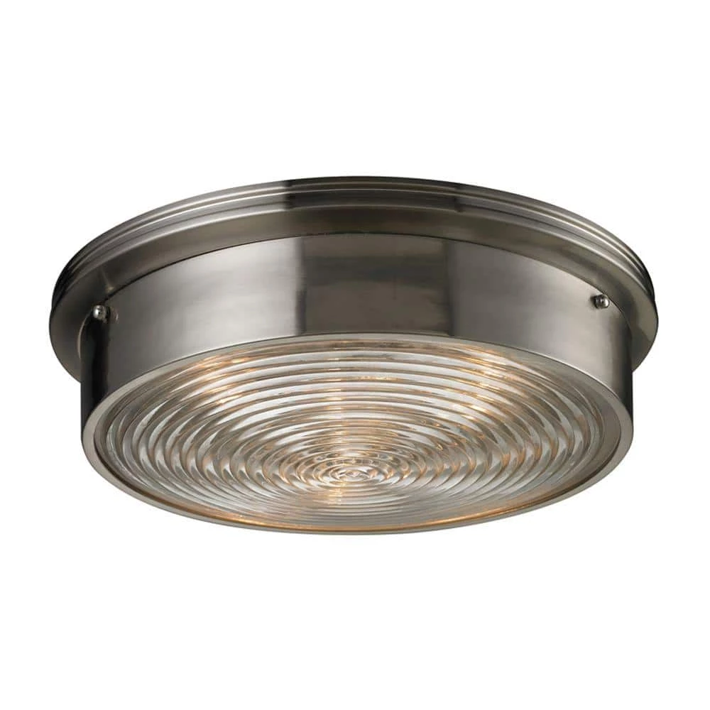 3-Light Brushed Nickel Ceiling Flush Mount by Titan Lighting 3 3-Light Brushed Nickel Ceiling Flush Mount by Titan Lighting