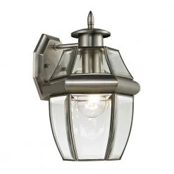 Ashford 1-Light Outdoor Brushed Nickel Sconce by Titan Lighting