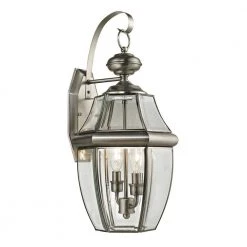 Ashford 2-Light Outdoor Brushed Nickel Sconce by Titan Lighting