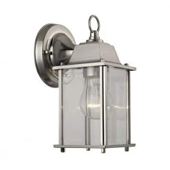 1-Light Brushed Nickel Outdoor Wall Sconce by Titan Lighting