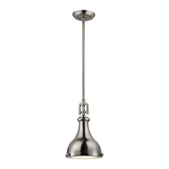 Rutherford 1-Light Brushed Nickel Pendant by Titan Lighting