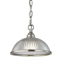 Liberty Park 1-Light Brushed Nickel Pendant by Titan Lighting