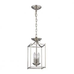Foyer Collection 3-Light Brushed Nickel Pendant by Titan Lighting