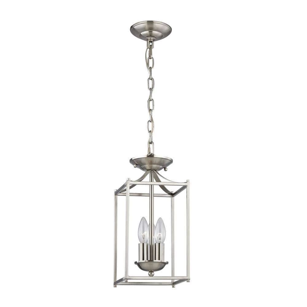 Foyer Collection 3-Light Brushed Nickel Pendant by Titan Lighting 3 Foyer Collection 3-Light Brushed Nickel Pendant by Titan Lighting