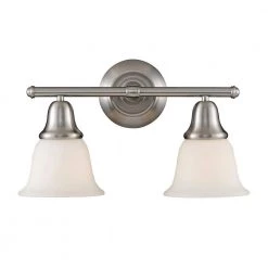 Berwick 2-Light Brushed Nickel Wall Mount Bath Bar Light by Titan Lighting